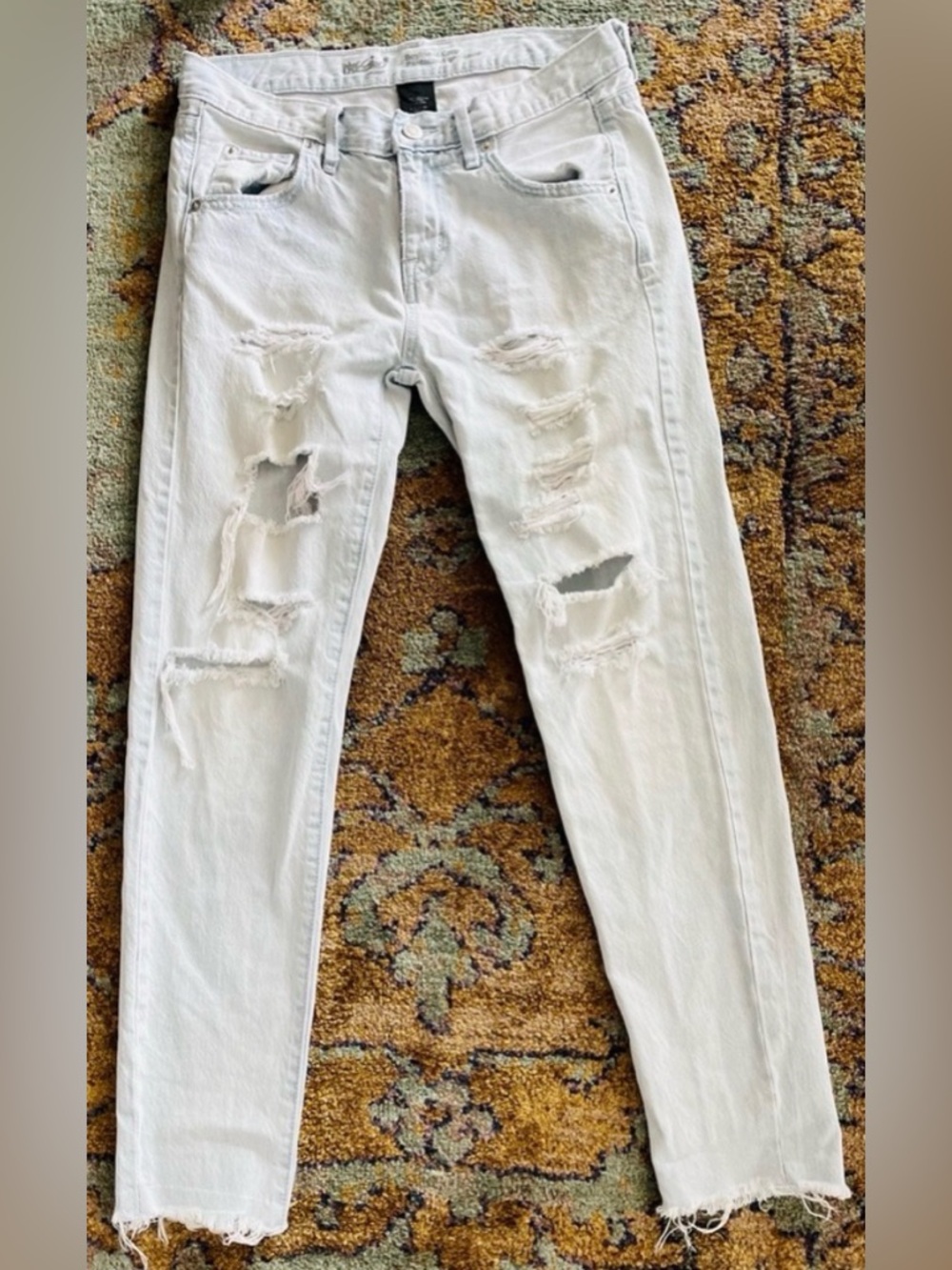 MOSSIMO Denim Mid-Rise BOYFRIEND CROP Light Ripped Denim JEANS 00 / 24